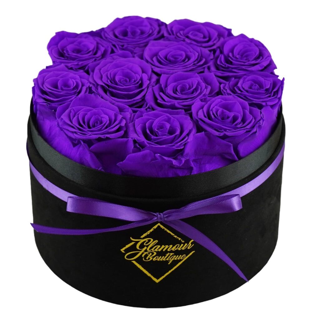 9030 Flowers Forever Gift Box 12 Real Preserved Roses in a Velvet Box